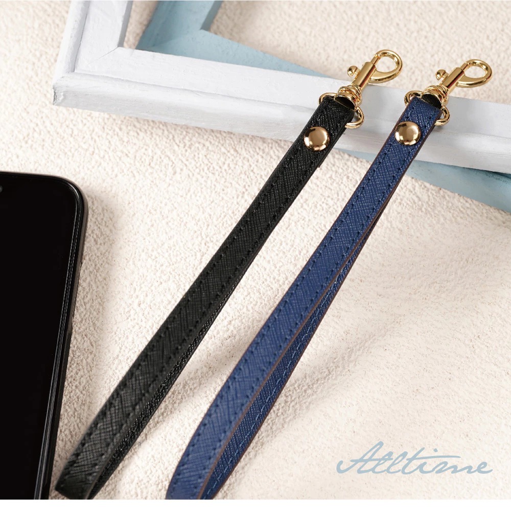 【AllTime】經典十字紋皮革腕帶手機掛繩 (附手機夾片) 手機吊繩 手機腕繩 手機繩 錢包掛繩-細節圖4