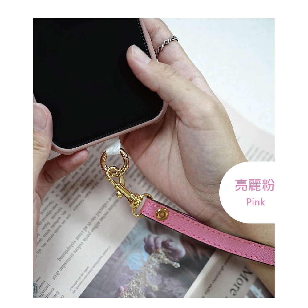 【AllTime】經典十字紋皮革腕帶手機掛繩 (附手機夾片) 手機吊繩 手機腕繩 手機繩 錢包掛繩-規格圖11