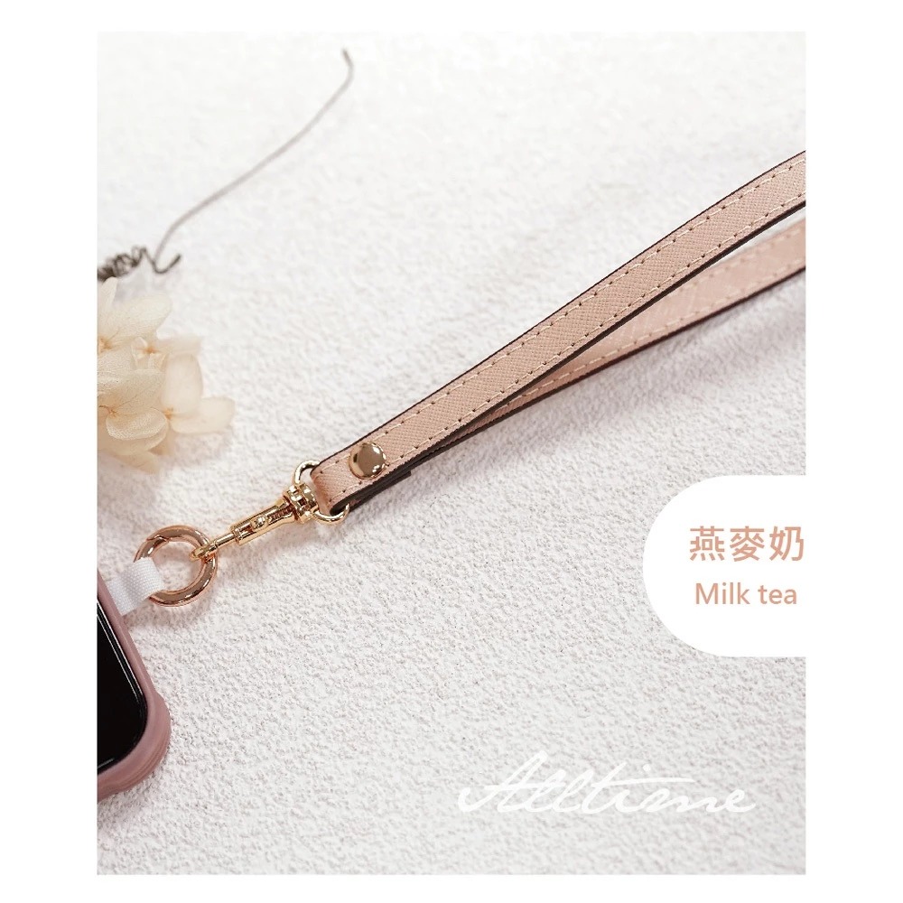 【AllTime】經典十字紋皮革腕帶手機掛繩 (附手機夾片) 手機吊繩 手機腕繩 手機繩 錢包掛繩-規格圖11