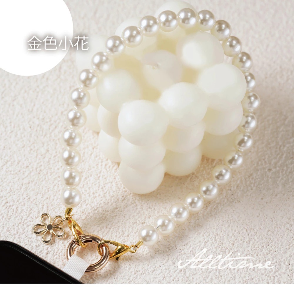 【AllTime】經典簡約珍珠手機掛繩 (附手機夾片) 手機吊繩 手機腕繩 手機繩-細節圖3