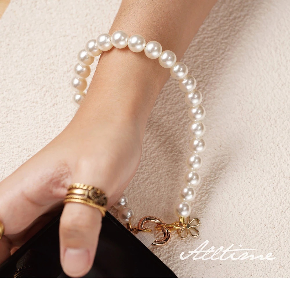 【AllTime】經典簡約珍珠手機掛繩 (附手機夾片) 手機吊繩 手機腕繩 手機繩-細節圖6