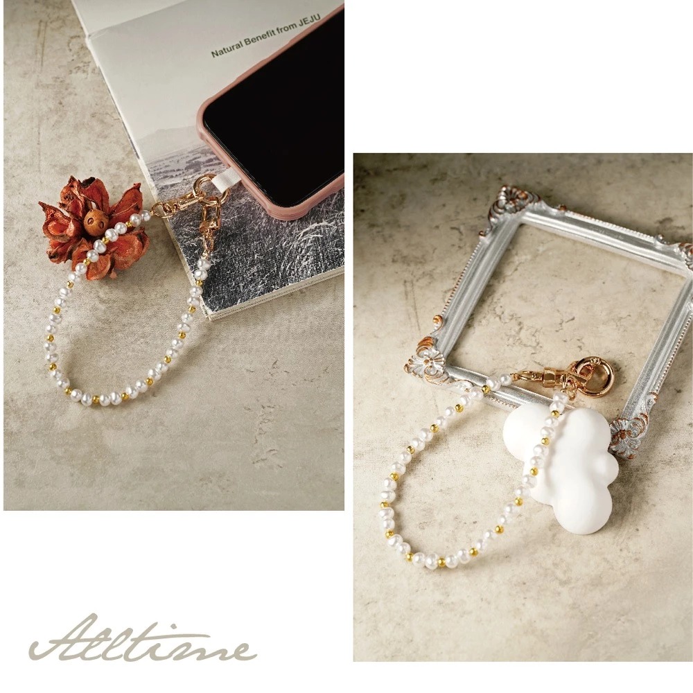 【AllTime】貝殼鑲金珠腕帶手機掛繩 (附手機夾片) 手機吊繩 手機腕繩 手機繩-細節圖5