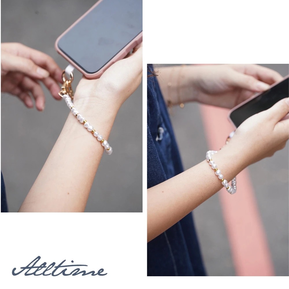 【AllTime】貝殼鑲金珠腕帶手機掛繩 (附手機夾片) 手機吊繩 手機腕繩 手機繩-細節圖7