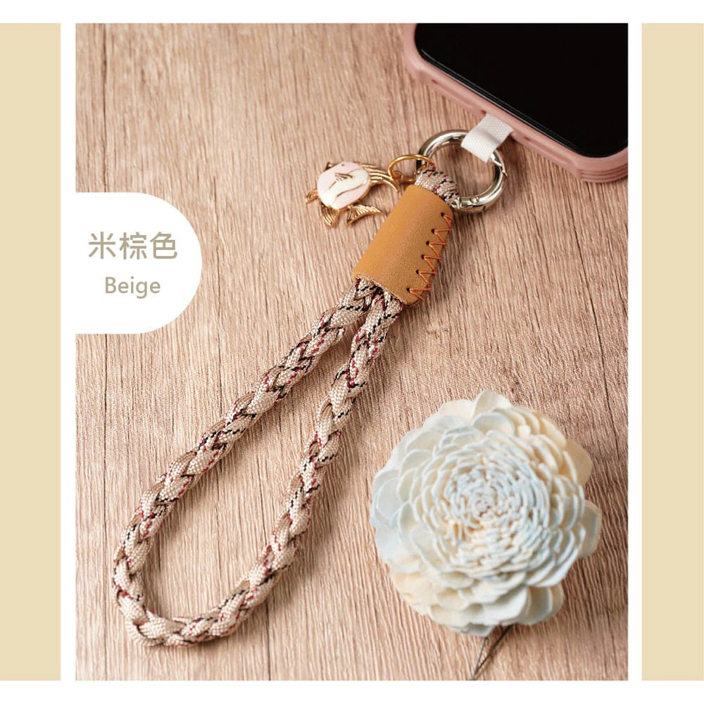 【AllTime】四股編織皮革腕帶手機掛繩 (附手機夾片) 手機吊繩 手機腕繩 手機繩 錢包掛繩-規格圖11