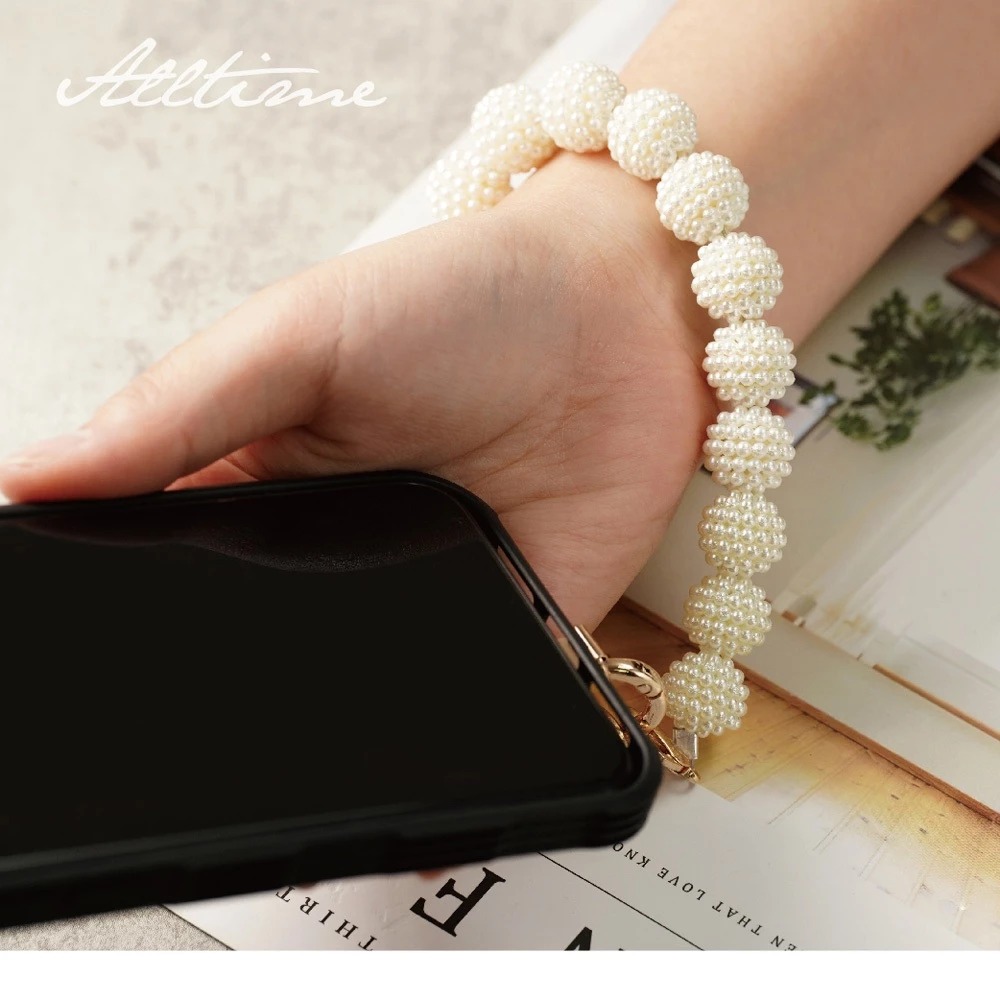 【AllTime】覆盆子珍珠粒粒腕帶手機掛繩 (附手機夾片) 手機吊繩 手機腕繩 手機繩 錢包掛繩 錢包繩-細節圖6