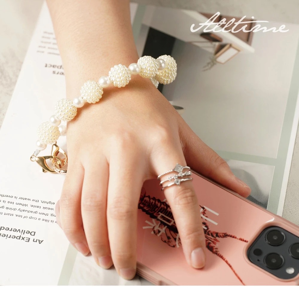 【AllTime】覆盆子珍珠粒粒腕帶手機掛繩 (附手機夾片) 手機吊繩 手機腕繩 手機繩 錢包掛繩 錢包繩-細節圖7