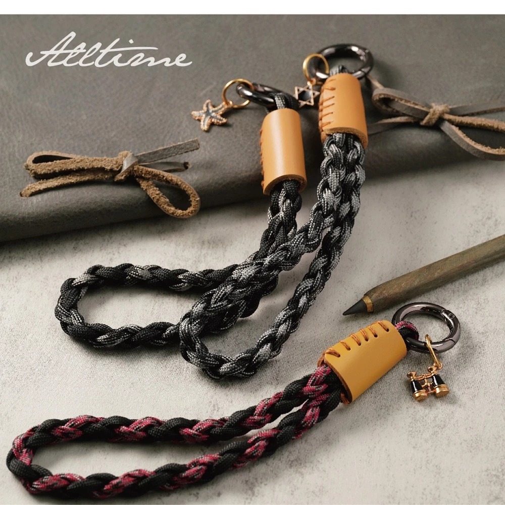 【AllTime】四股編織皮革腕帶手機掛繩 (附手機夾片) 手機繩 手機吊繩 錢包掛繩-細節圖10