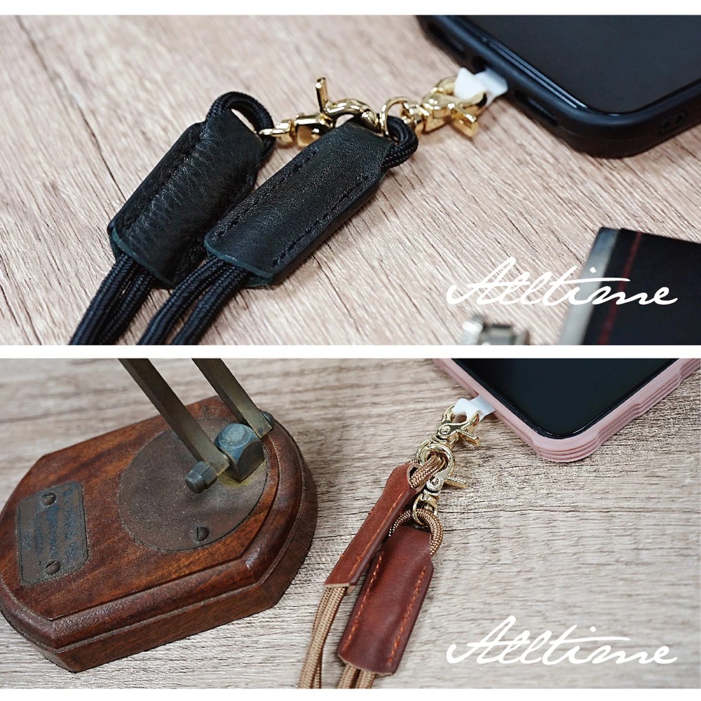 【AllTime】文青真皮皮革手機包包兩用背繩(附夾片) 手機吊繩 手機腕繩 手機繩 相機繩 相機背繩 掛繩 吊繩-細節圖7