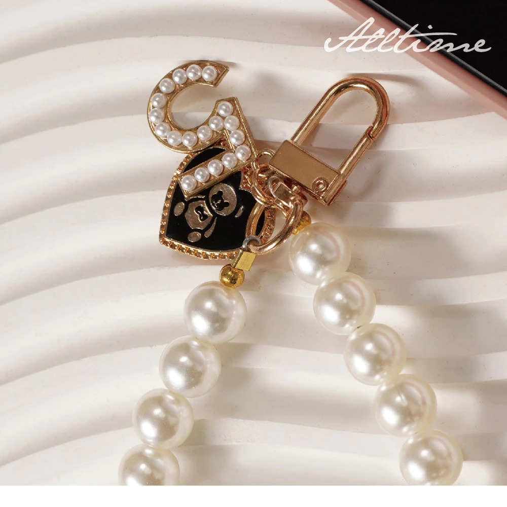 【AllTime】愛心小熊珍珠短繩腕帶手機掛繩 (附手機夾片) 手機腕繩 手機吊繩 手機繩-細節圖5