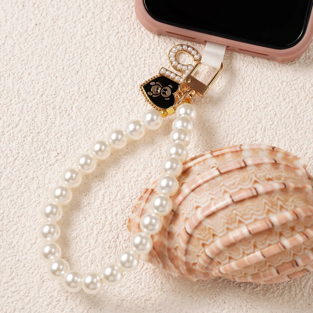 【AllTime】愛心小熊珍珠短繩腕帶手機掛繩 (附手機夾片) 手機腕繩 手機吊繩 手機繩-細節圖8