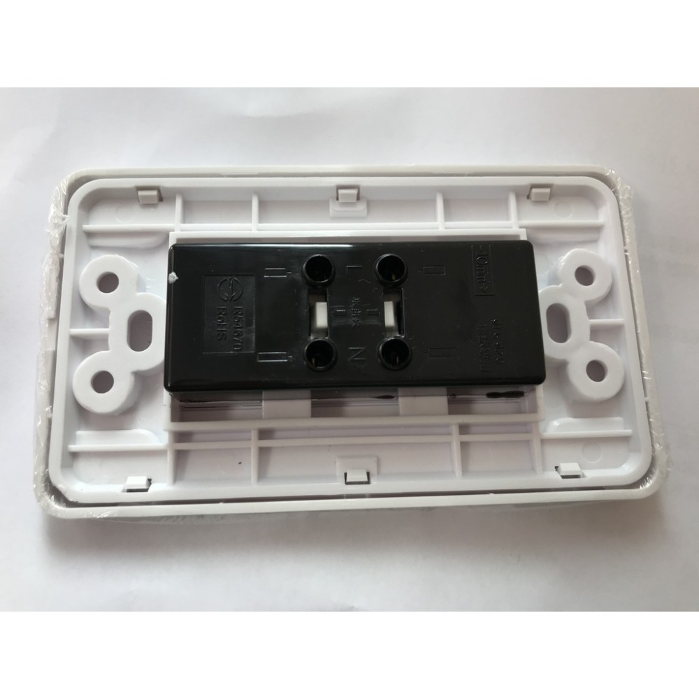 BSMI認證:R41012 PANDA 熊貓系列 白色 JY-1502 大面板 連蓋 雙插座附蓋板 1502 中一-細節圖3