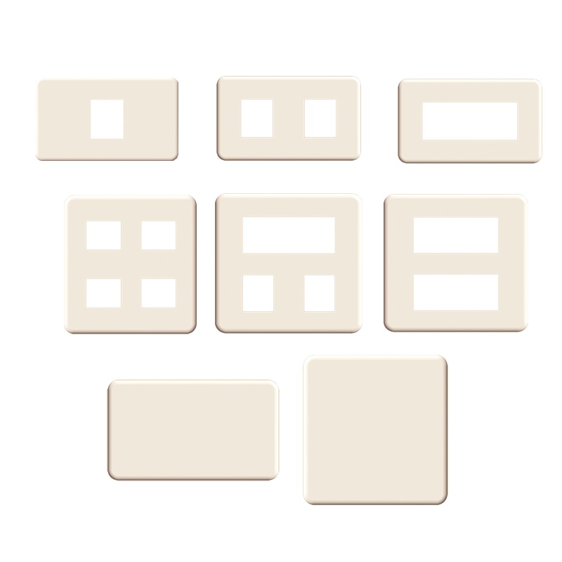 台灣製造 歐風卡式開關插座 牙色蓋板 一聯 兩聯 封蓋 一孔 二孔 三孔 無孔 四孔 五孔 六孔 米色蓋板 開關插座-細節圖2