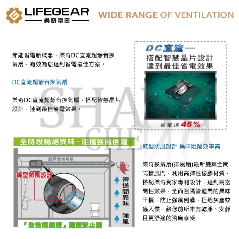 超取免運附發票 保固三年 樂奇Lifegear EV-21DCB 奇靜超靜音換氣扇 直流變頻 換氣扇 排風扇 浴室通風扇-細節圖2