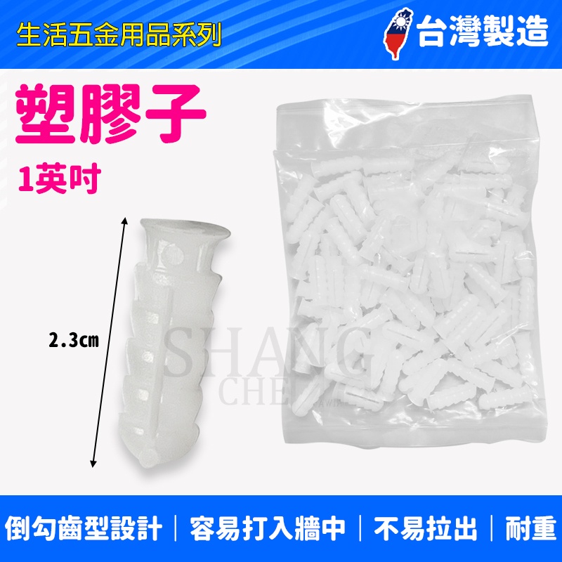 台灣製造 1寸 PVC 塑膠子 1吋塑膠釘套 鉛子 塑膠牆塞 螺絲釘套 塑膠鉛子 塑膠鉛止 塑膠塞 牆塞 塑膠牆塞