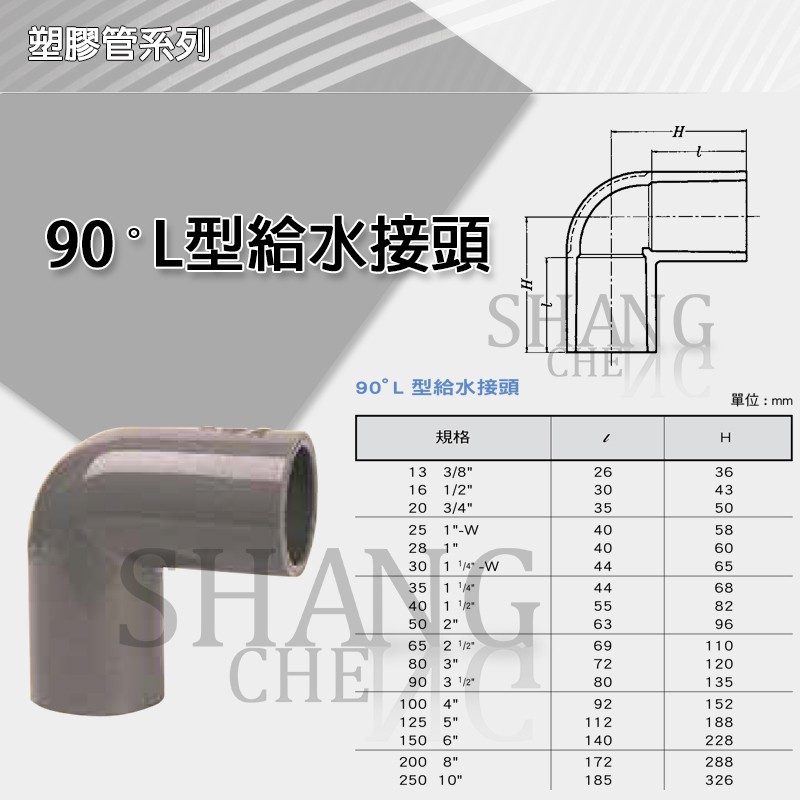 【尚成百貨】南亞 PVC 厚 90度彎頭 OL 5＂~8＂ L型給水接頭 水管接頭 彎頭 三通 管材 管料 塑膠管料.