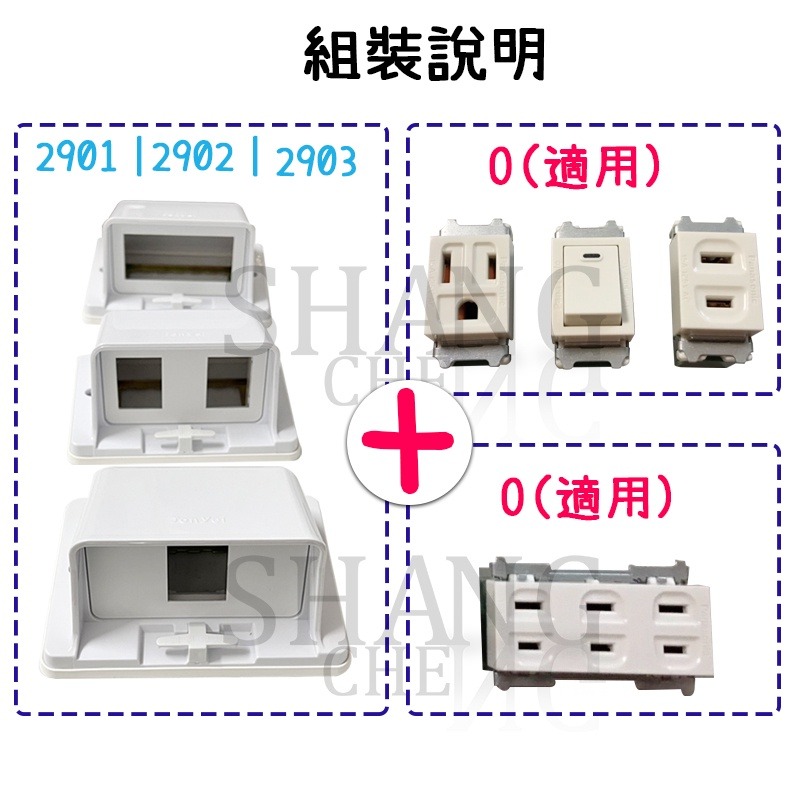 中一電工 JY-2901 JY-2902 JY-2903 防水插座 防雨插座 防屋型插座 外殼 JY-2912雙插附接地-細節圖5