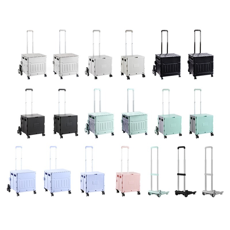 最火紅推車 新版購物推車 露營收納推車 升級款不卡輪萬用折疊購物車置物推車 摺疊手推車 買菜車 行動手拉車 露營收納車-細節圖2