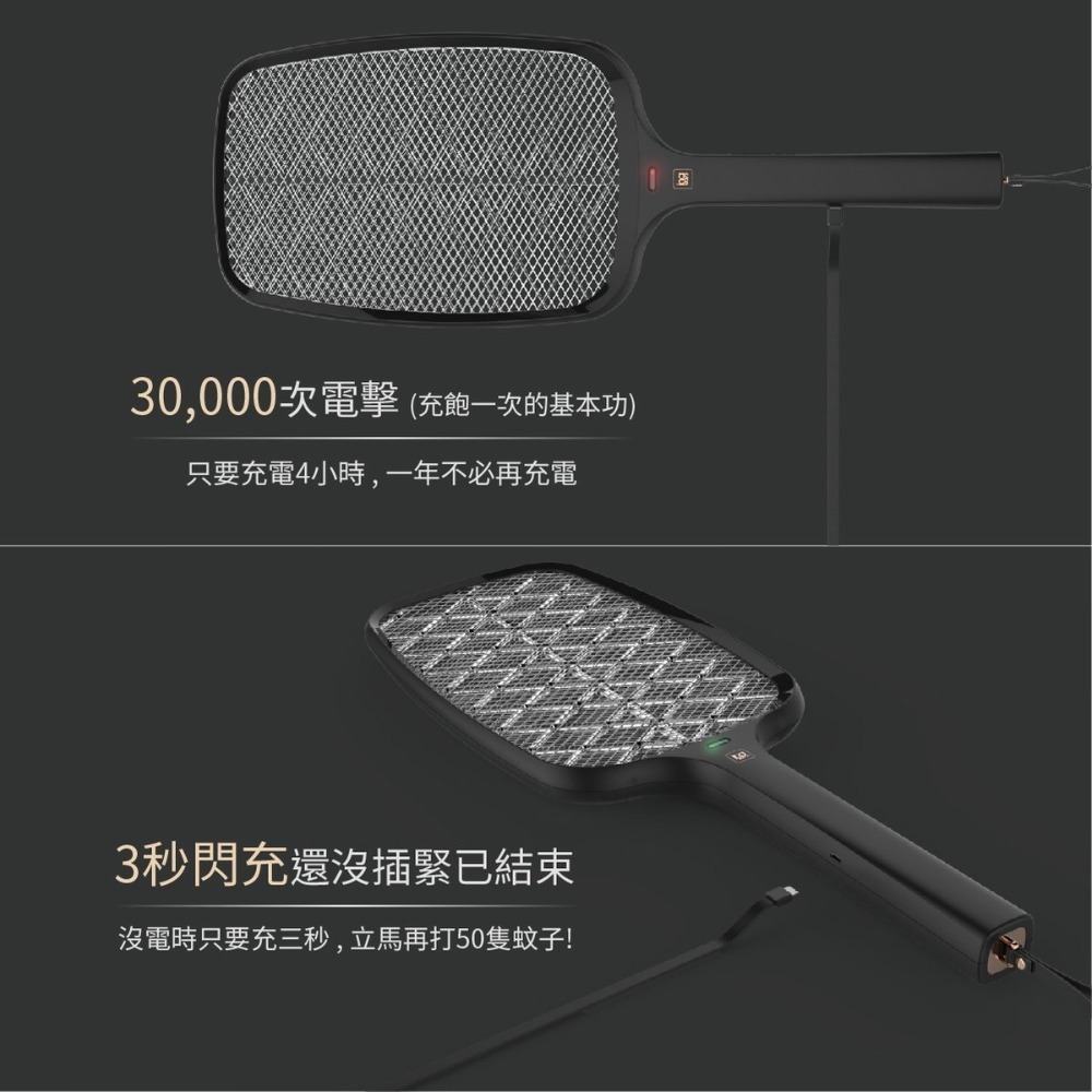 台灣製｜1年保固，5年保修｜3800V高電壓｜inaday＇s 18650 USB 閃充電電蚊拍 捕蚊滅蚊果蠅 喵之隅-細節圖3