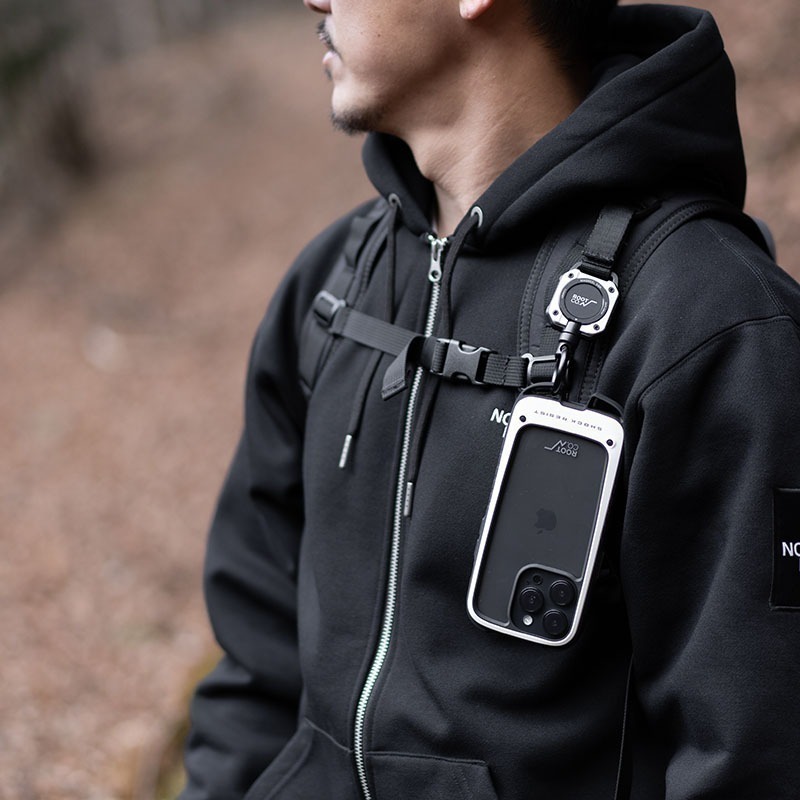 日本 ROOT CO 360°可旋轉 正方形 登山扣環 85cm 彈性伸縮捲軸鑰匙扣 Mag Reel SQR. 喵之隅-細節圖10