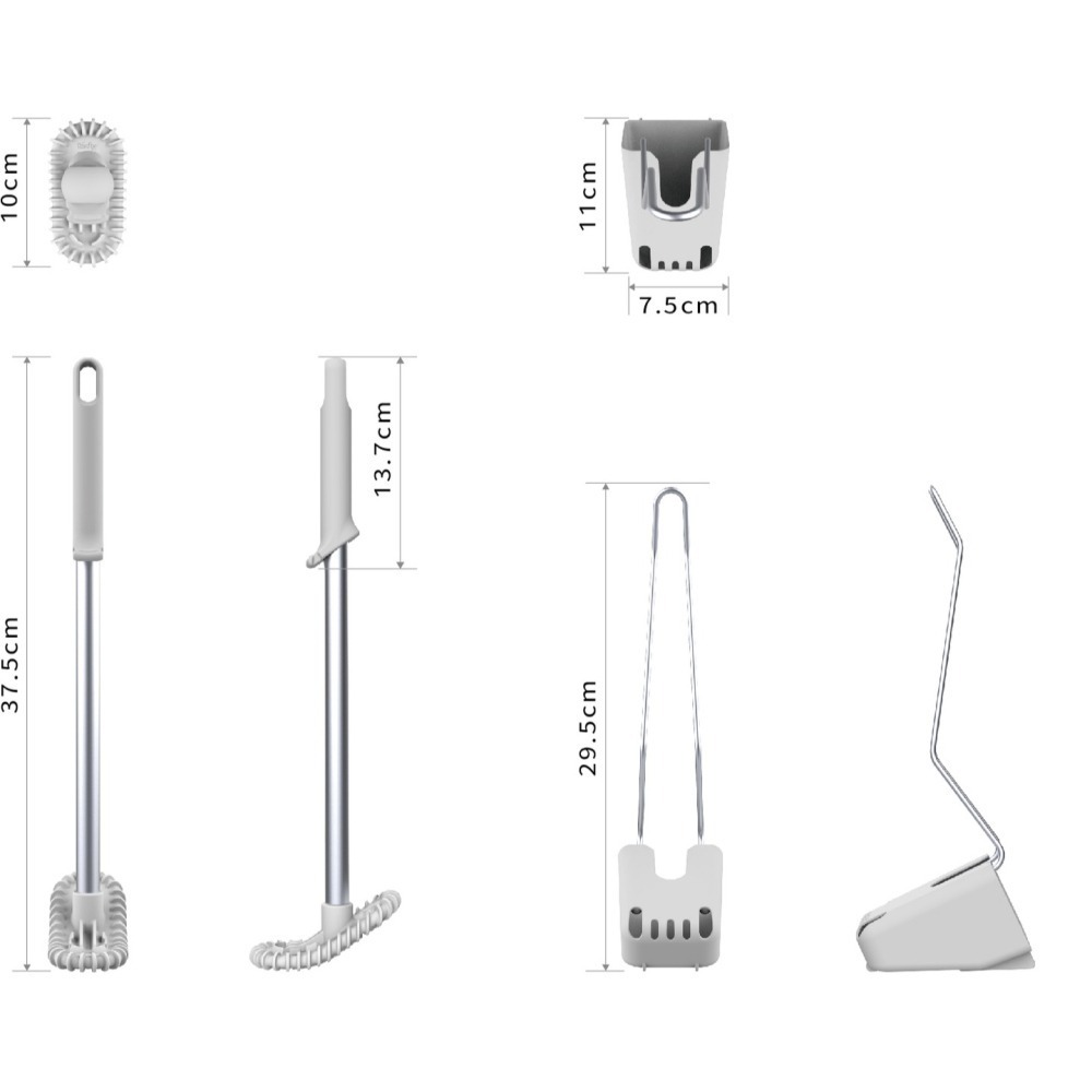 台灣製｜潔癖刷｜畚箕式抗菌馬桶刷｜米鹿設計 特殊角度矽膠刷頭 Tidy Brush MIT 喵之隅-細節圖9