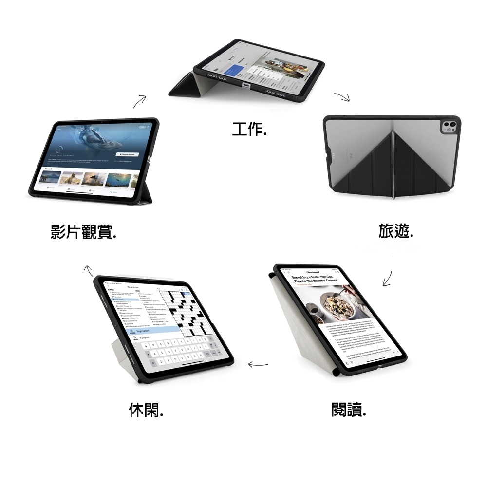 2024 iPad Pro 13 (M4) ✘沒筆槽｜Pipetto 多角度Y折保護套 A2925、A2926 喵之隅-細節圖7