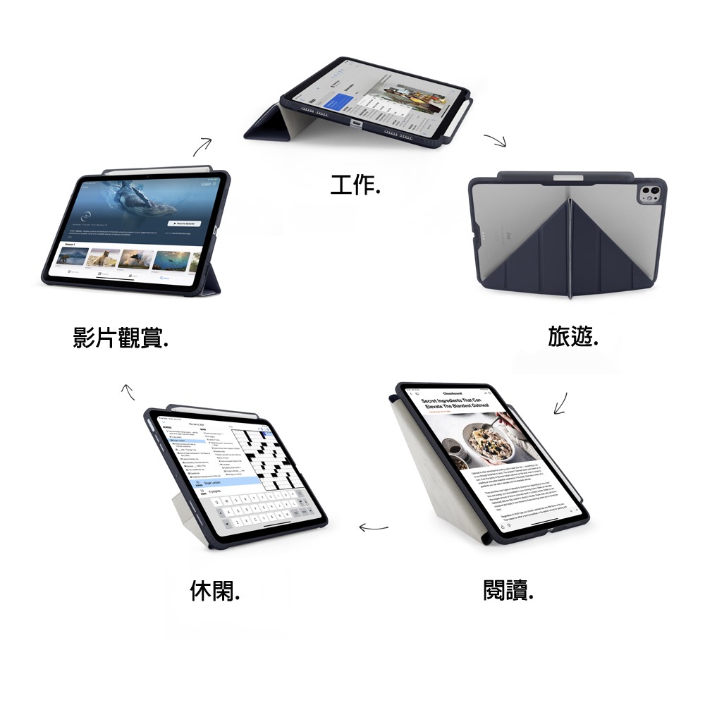 2024 iPad Pro 13 (M4) ✅ 有筆槽｜Pipetto 多角度Y折保護套 A2925、A2926 喵之隅-細節圖8