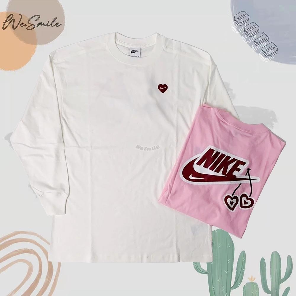 WS🙂 女款 刺繡 NIKE NSW TEE NIKE長袖 長T 薄長T NIKE上衣 FD9933 粉色 白色 長袖-細節圖5