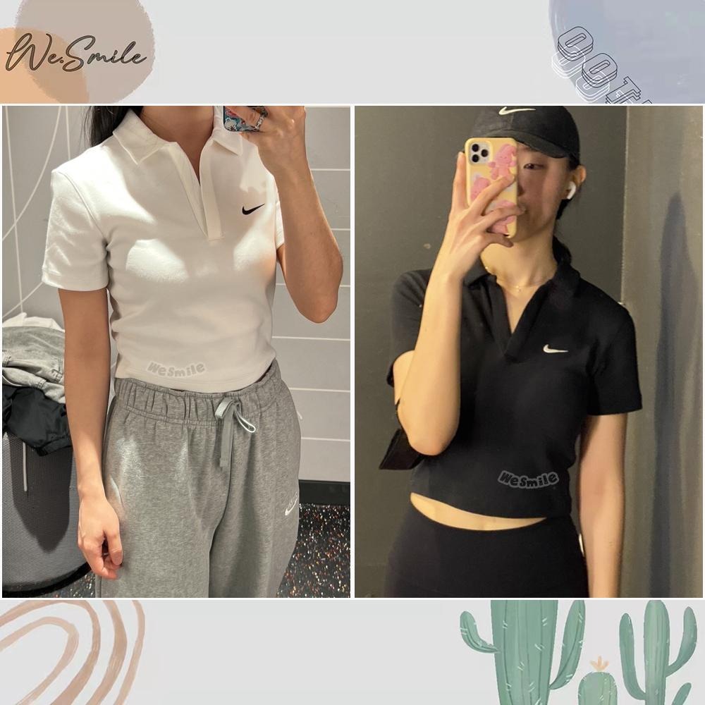 WS🙂刺繡 NIKE NSW POLO TOP 短版 短袖 短T NIKE短T NIKE短袖 上衣 DV7885 小勾-細節圖2