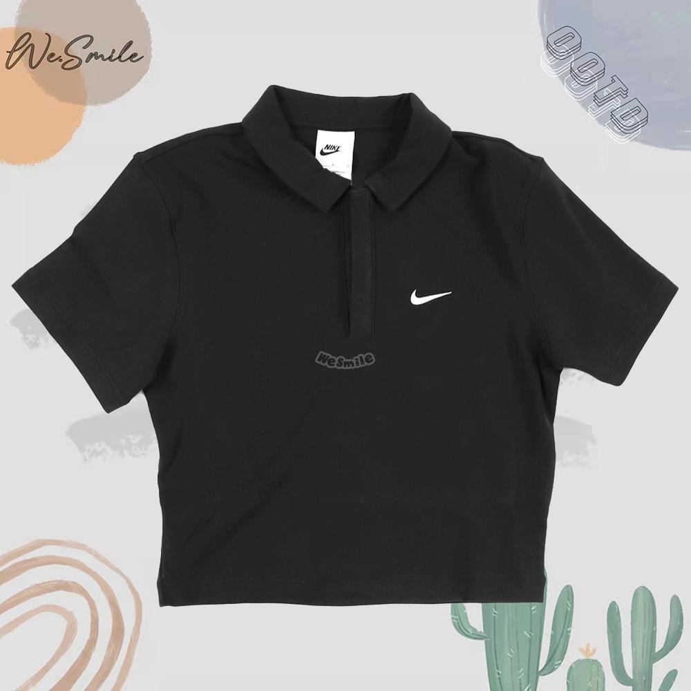 WS🙂刺繡 NIKE NSW POLO TOP 短版 短袖 短T NIKE短T NIKE短袖 上衣 DV7885 小勾-細節圖3