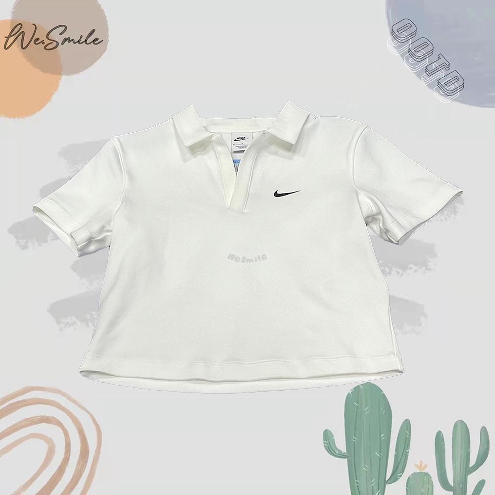 WS🙂刺繡 NIKE NSW POLO TOP 短版 短袖 短T NIKE短T NIKE短袖 上衣 DV7885 小勾-細節圖4