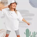 WS🙂 女款 刺繡 NIKE OVERSIZED TEE 落肩T 男友T DX7911 NIKE短T 短袖 短T 上衣-規格圖9
