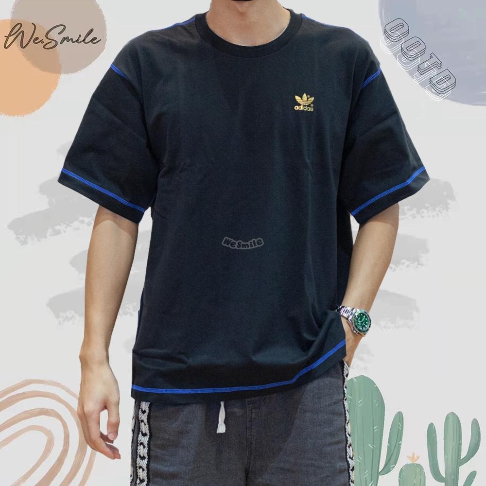 WS🙂 男女款 ADIDAS 車縫 三葉草 短T HY4686 HY4685 三葉草短T ADIDAS短T 短袖 上衣-細節圖2