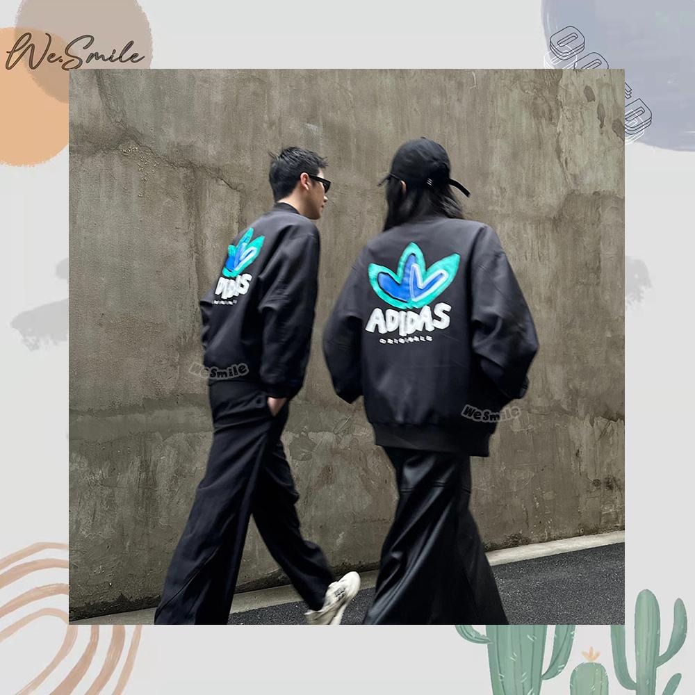 WS 男女款 刺繡 ADIDAS JKT 三葉草 夾克 外套 棒球外套 愛迪達 風行外套 IK8663 情侶外套 情侶衣-細節圖2