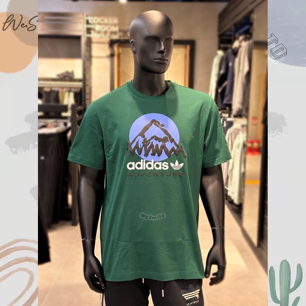 WS 男女款 ADIDAS 山脈T 三葉草 愛迪達 短袖 短T 上衣 情侶T 三葉草短T 愛迪達短T IC2360 情侶-細節圖3