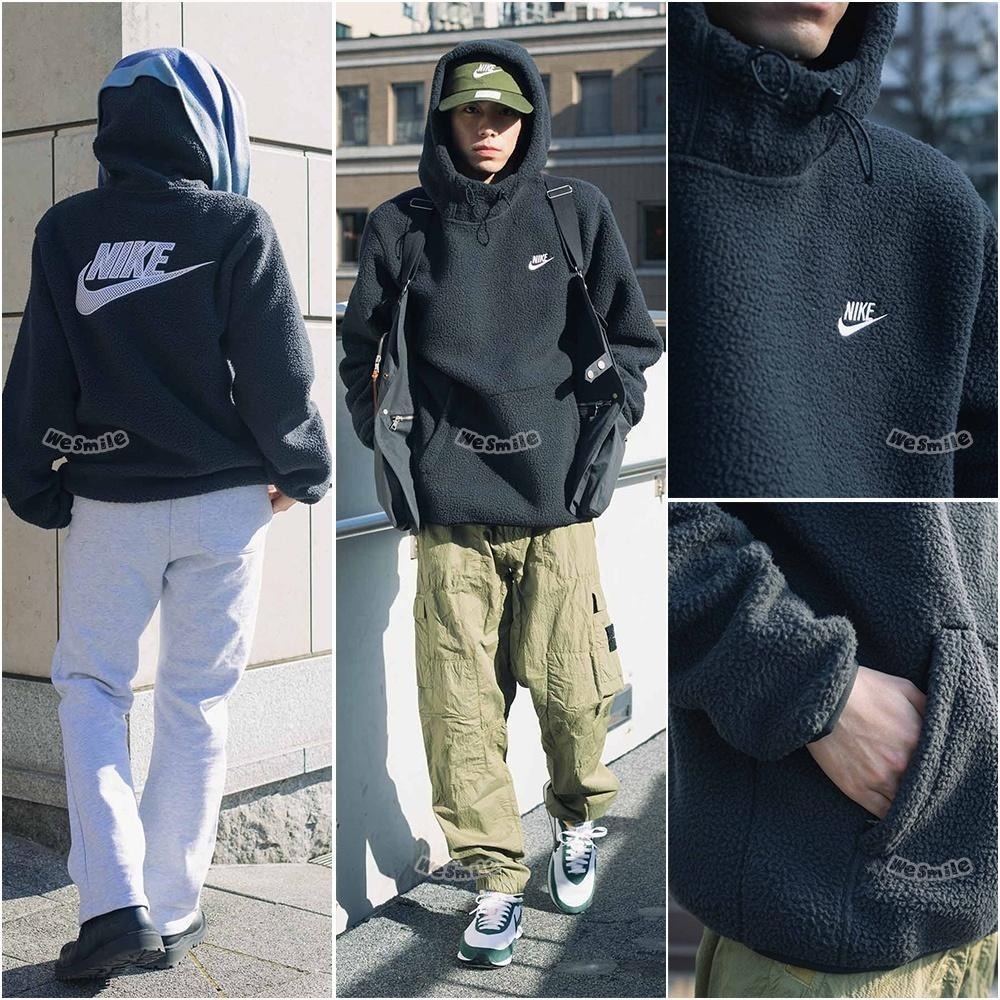 WS🙂超好看 毛絨 NIKE HOODIE NIKE帽T 帽T 羊羔毛 毛絨帽T 絨毛帽T 羊羔毛帽T DD5014-細節圖2