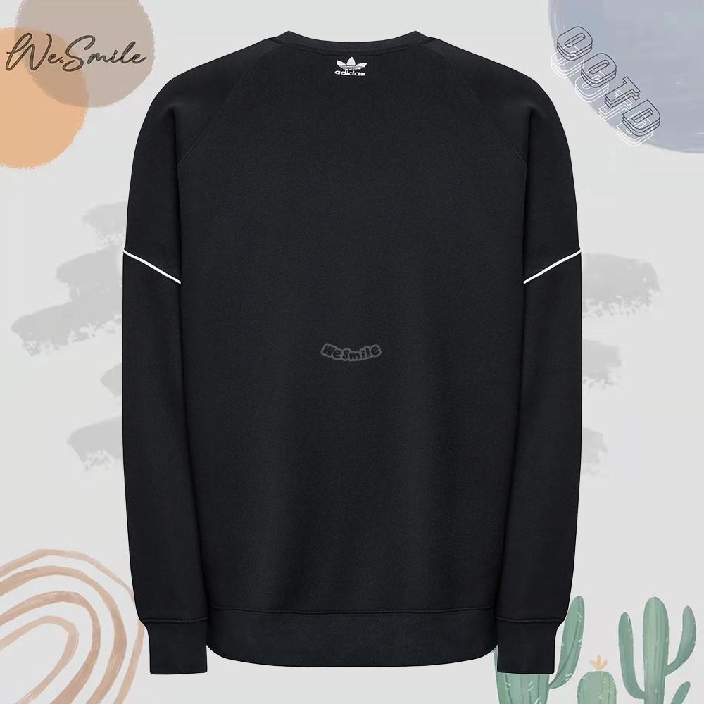 WS🙂男款 刺繡 ADIDAS ESTL CREW 大學T 三葉草大學T 愛迪達大學T 三葉草 愛迪達 HK7344-細節圖4