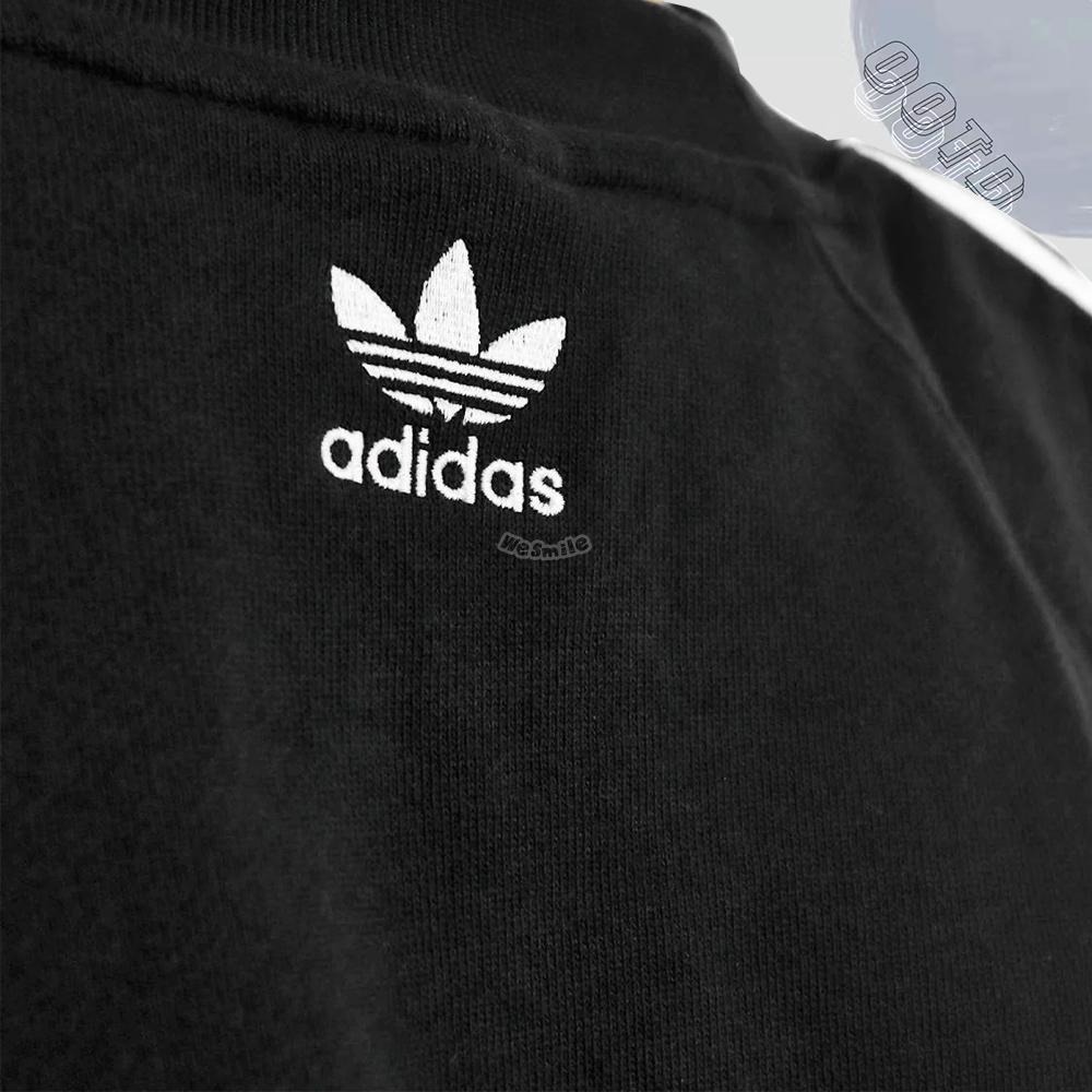 WS🙂男款 刺繡 ADIDAS ESTL CREW 大學T 三葉草大學T 愛迪達大學T 三葉草 愛迪達 HK7344-細節圖5