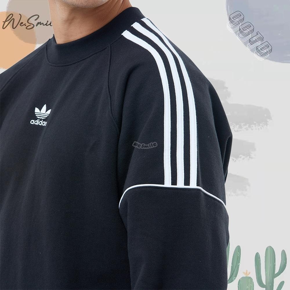WS🙂男款 刺繡 ADIDAS ESTL CREW 大學T 三葉草大學T 愛迪達大學T 三葉草 愛迪達 HK7344-細節圖8
