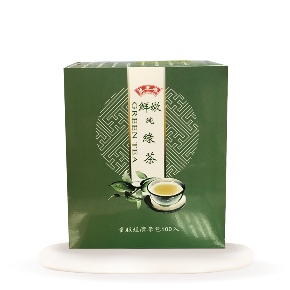 【萬年春】經濟純鮮綠茶茶包2g*100入/盒 無糖茶包　綠茶　綠茶茶包　茶包-細節圖2