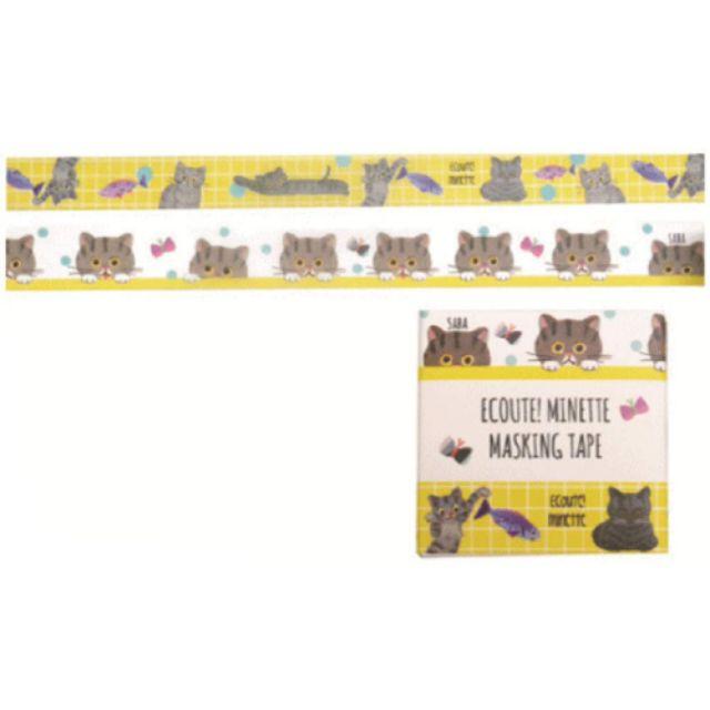 ECOUTE!MINETTE MASKING TAPE 貓咪紙膠帶 盒裝-細節圖3