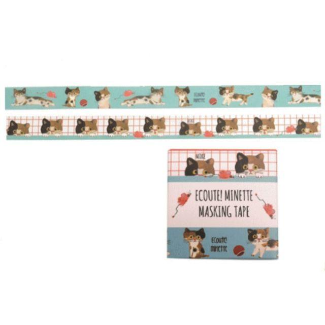 ECOUTE!MINETTE MASKING TAPE 貓咪紙膠帶 盒裝-細節圖5
