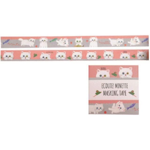 ECOUTE!MINETTE MASKING TAPE 貓咪紙膠帶 盒裝-細節圖6