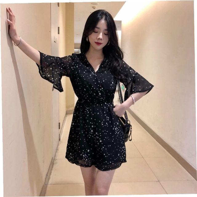 度假顯瘦連體褲 洋裝【現貨2XL】❤️正韓連身褲❤️ 新款氣質休閒高腰復古短褲雪紡-細節圖6