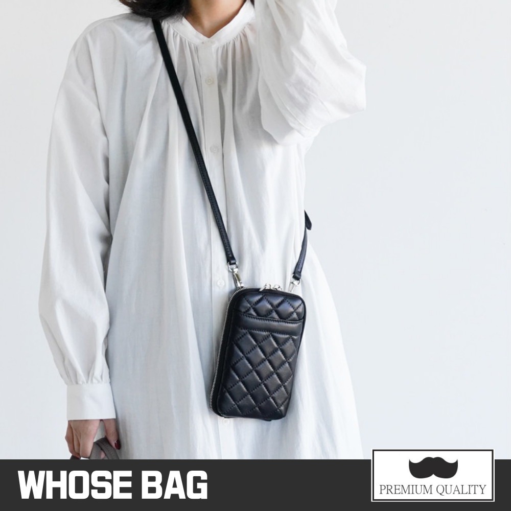 【WHOSE BAG】Dorothy小香風菱格紋真皮手機包 斜背包 側背包 女包 錢包 肩背包 NO.WB038-細節圖4