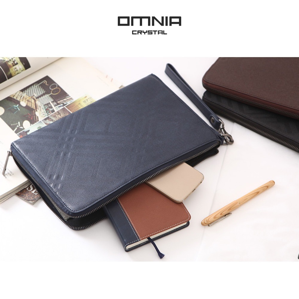 【WHOSE BAG】韓國OMNIA ZEKE頂級牛皮萬用商務包 真皮手拿包 男包 女包 NO.MB5099-細節圖3