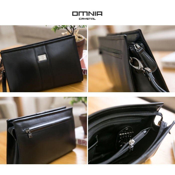 【WHOSE BAG】韓國OMNIA Pan男士頂級牛皮商務包 真皮手拿包 男包 NO.MB5002-細節圖4