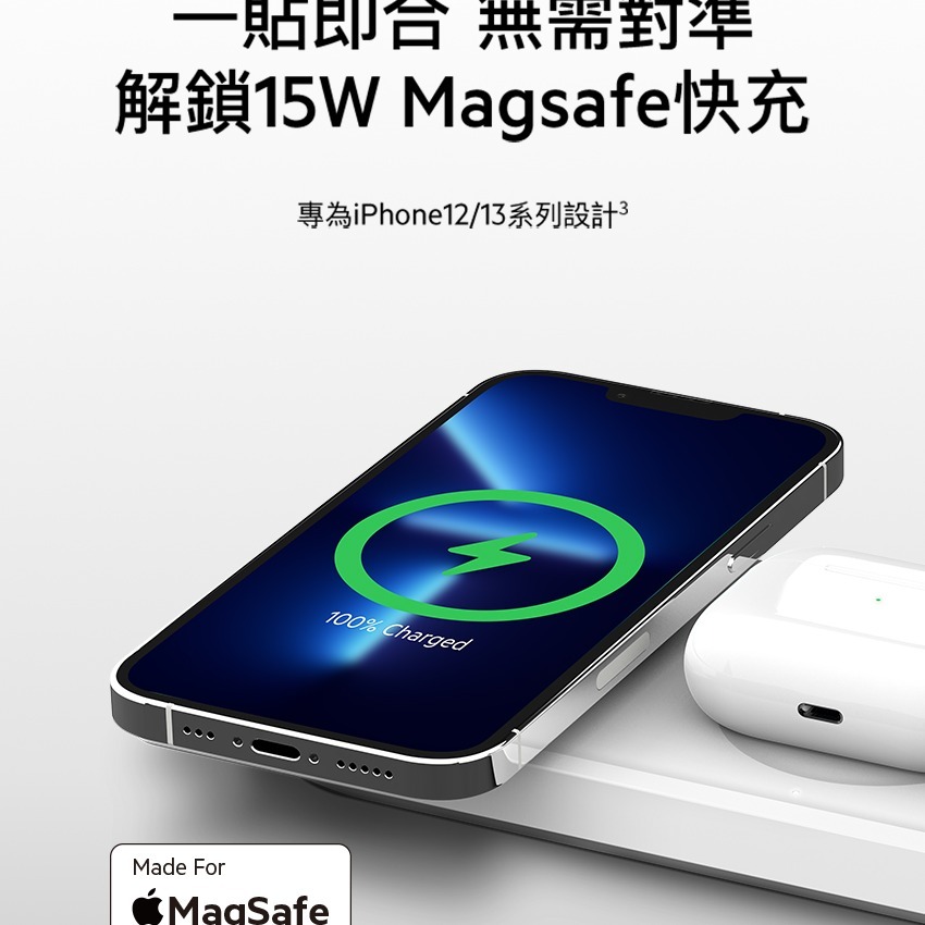 Belkin Magsafe 平板式三合一無線充電座-細節圖8