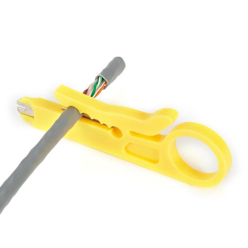 免運發票 剝線刀 小黃刀剝線器 剝線刀 剝線器 打線刀 剝線刀 剝皮 打端子 電話 網路 電纜監控線剝線 F頭-細節圖9