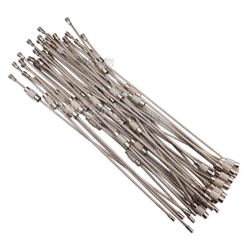 鑰匙圈 不鏽鋼 鋼索鑰匙圈 耐重 彩色鋼索鑰匙圈 多功能鋼索環 行李牌吊繩 吊飾 不鏽鋼 鋼絲鑰匙 O型環 束帶-細節圖2