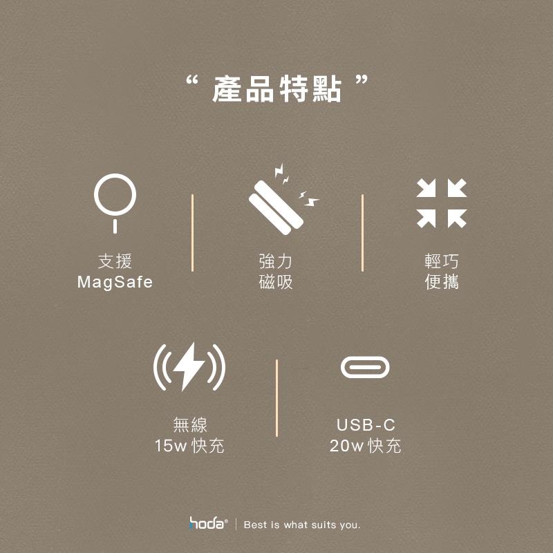 hoda Magnetic Wireless Power Bank 5000mah 磁吸式行動電源 支援MagSafe-細節圖3